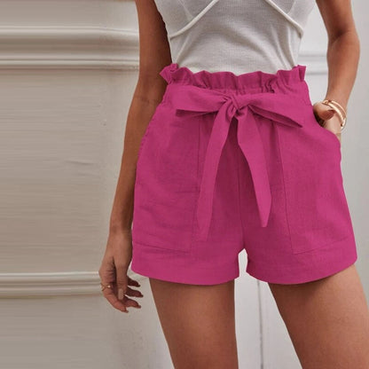Eveloria Damen Shorts Einfarbig Baumwolle Kurz