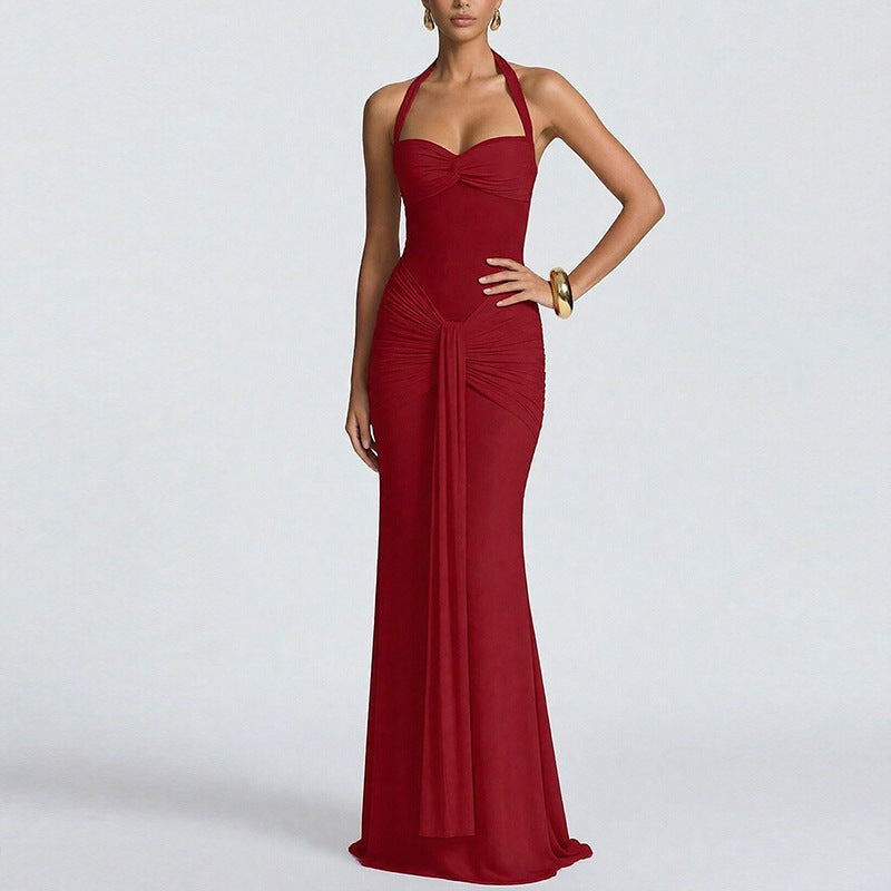 Damen Abendkleid Taillierter Schnitt Raffinierte Falten Eveloria - Eveloria