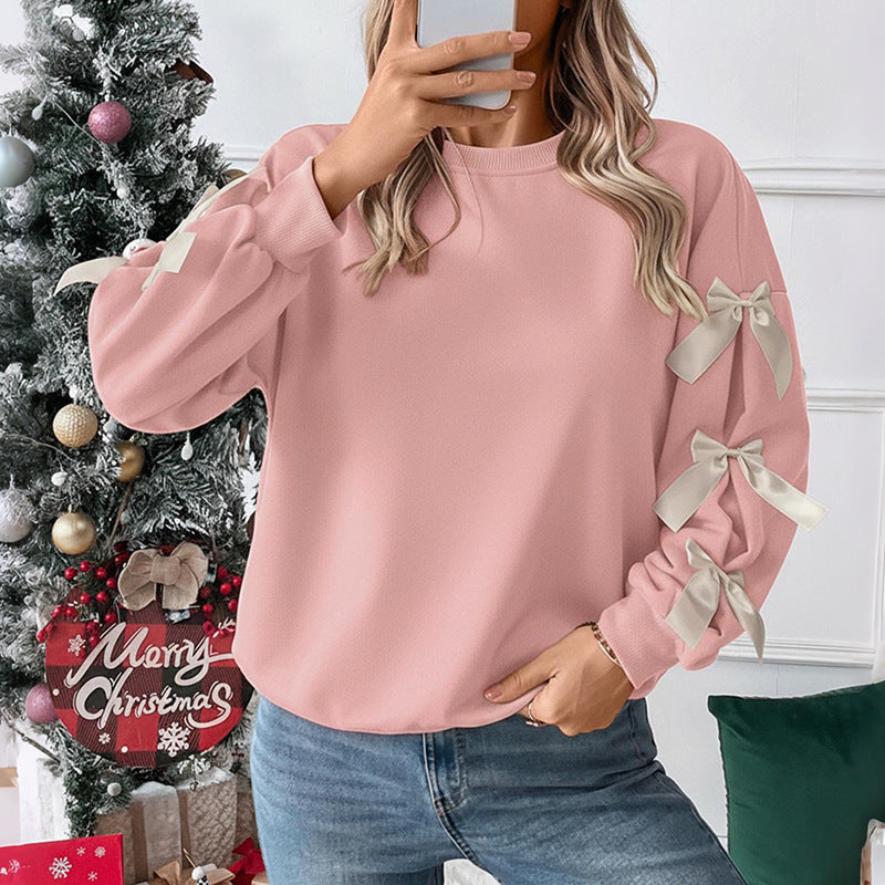 Damen Oversized Sweater mit Schleifendetails - Eveloria