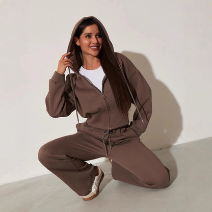 Damen Kapuzenoberteil und Sweatpants-Set Hochwerder Bund