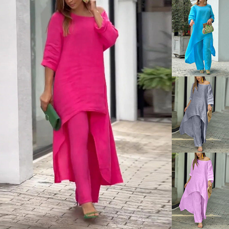 Damen Kaftan Zweiteiler Asymmetrisch Luftig Eveloria