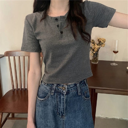 Damen Kurzarm Henley-Shirt Eveloria wird zu: Eveloria Damen