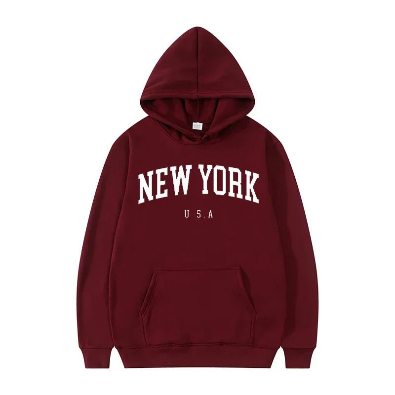Damen Kapuzenpullover New York Print Bequem