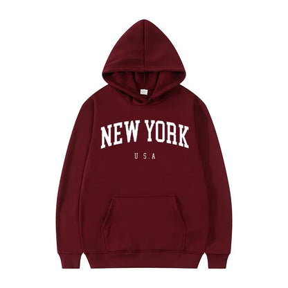 Damen Kapuzenpullover New York Print Bequem