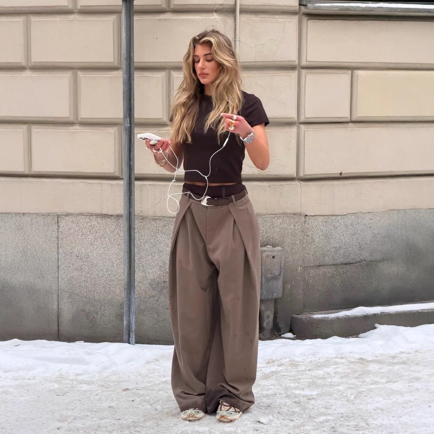 Damen Hochtaillierte Hosen Eveloria