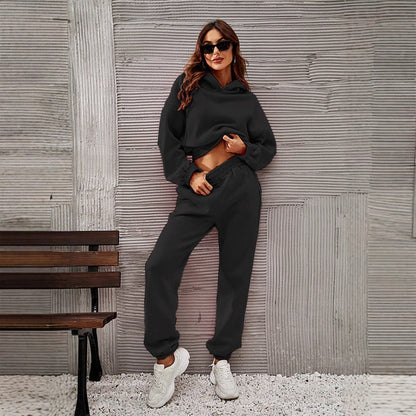 Damen Freizeitanzug mit Hoodie und elastischen Jogginghosen