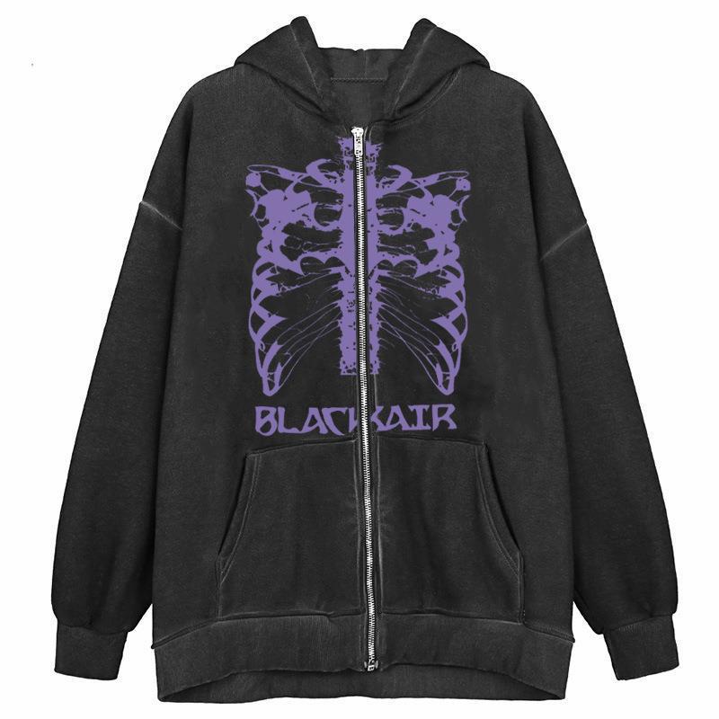 Damen Kapuzenjacke Skelett-Design Eveloria