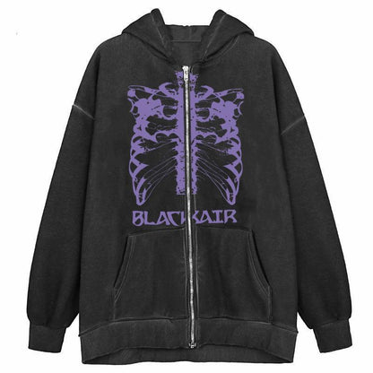 Damen Kapuzenjacke Skelett-Design Eveloria