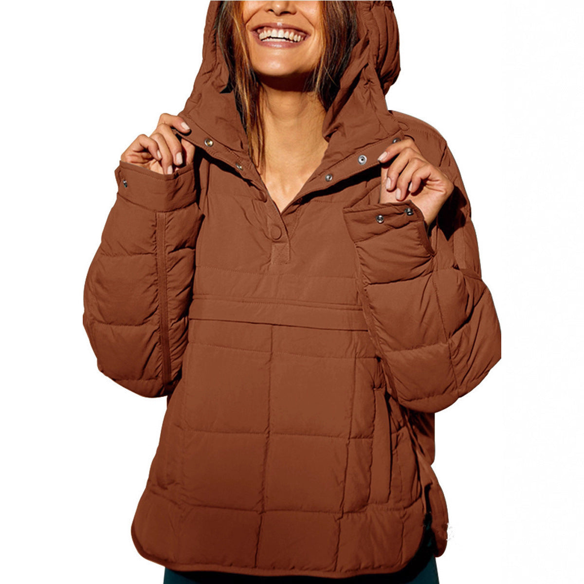 Damen Steppjacke Übergröße mit Kapuze Eveloria