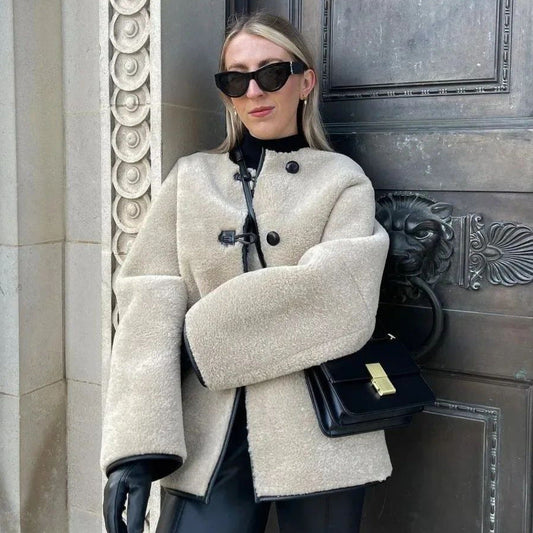 Damen Fleecejacke Kuschelig Mit Taschen Eveloria Schwarz - Eveloria