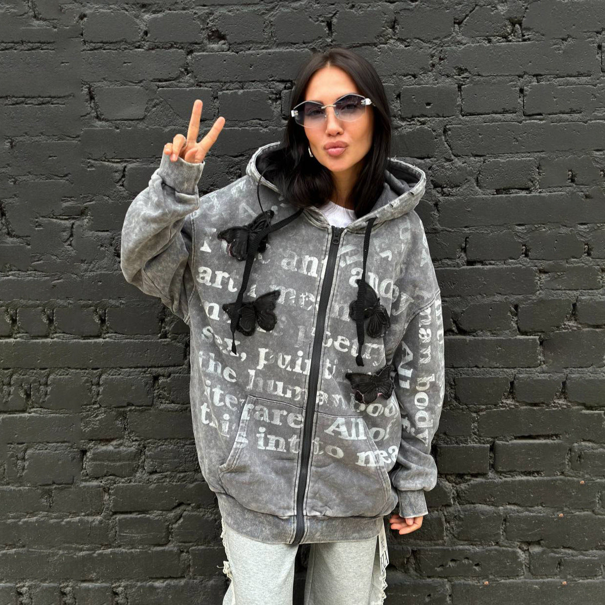 Damen Oversized Kapuzenjacke Einzigartiges Printdesign Eveloria - Eveloria