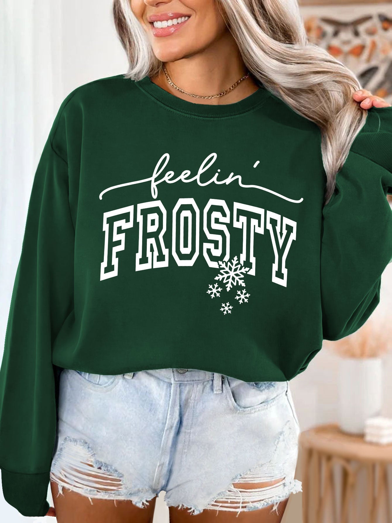 Damen Sweatshirt Grafik Aufdruck Eveloria