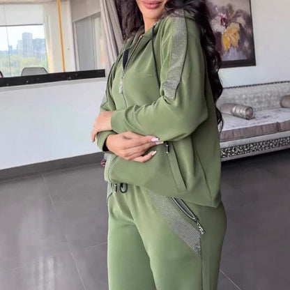 Damen Sportanzug-Set Lässig Mit Taschen Eveloria