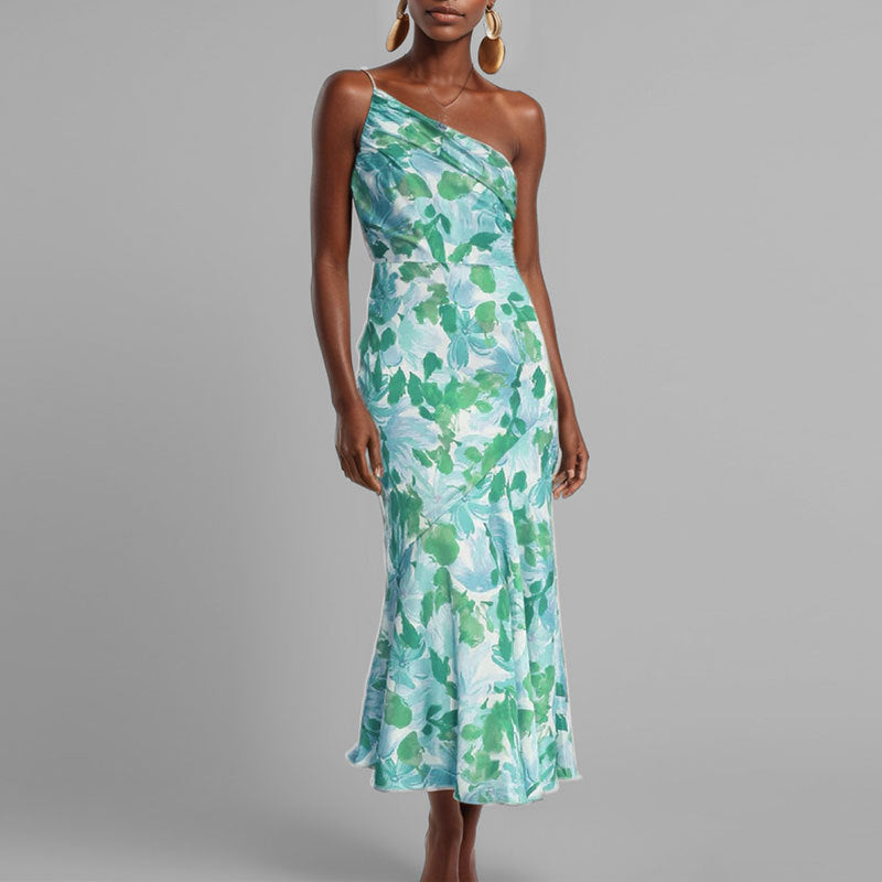 Damen Maxikleid Schulterfrei Elegantes Drapieren