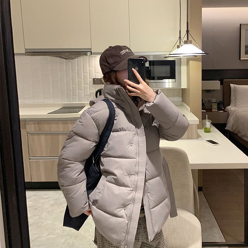 Damen Winterjacke Gesteppt Hochkragen Seitentaschen
