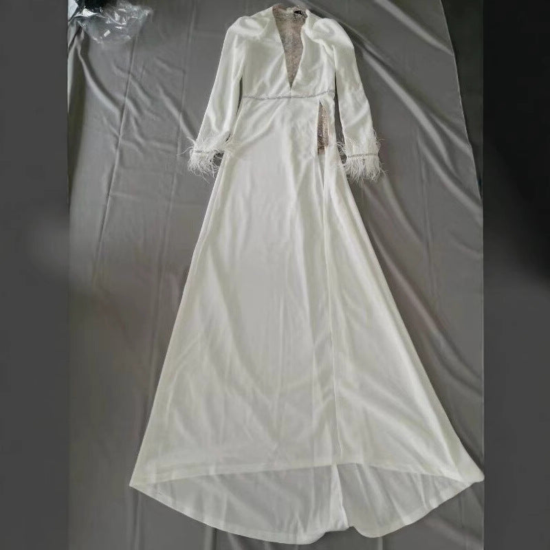 Damen Abendkleid mit Pailletten und transparenten Einsätzen Eveloria