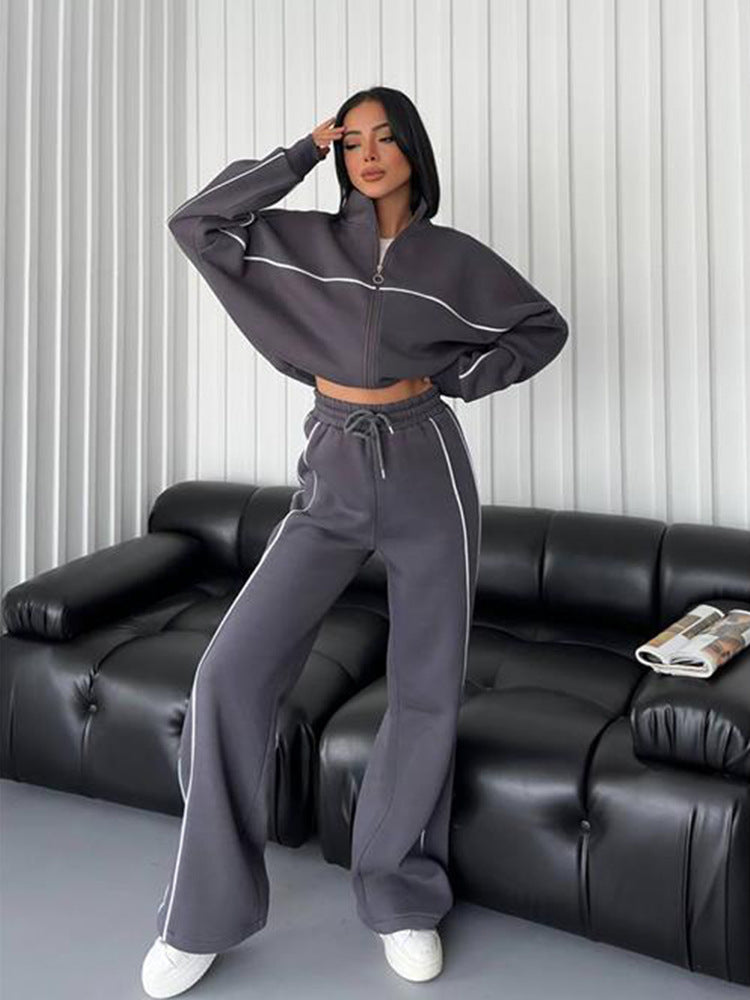 Damen Sportliches Zweiteiler-Set Sweatshirt und Hose Eveloria
