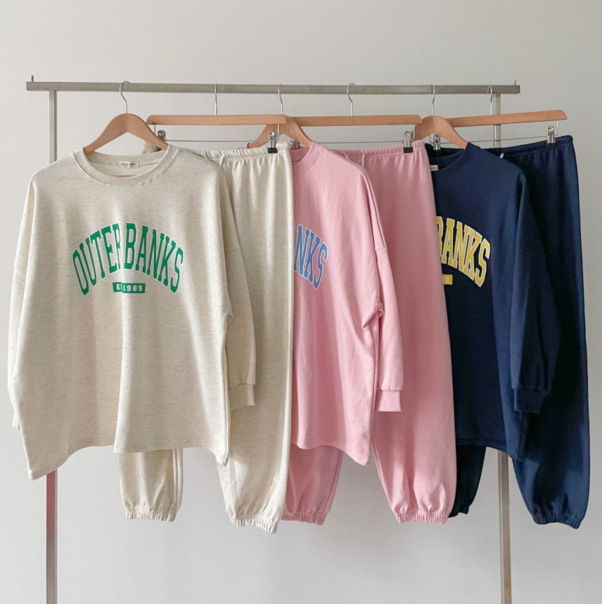 Damen Sweatshirt Jogginghose Set Eingestickt Logo Eveloria