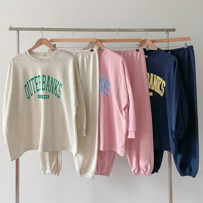 Damen Sweatshirt Jogginghose Set Eingestickt Logo Eveloria