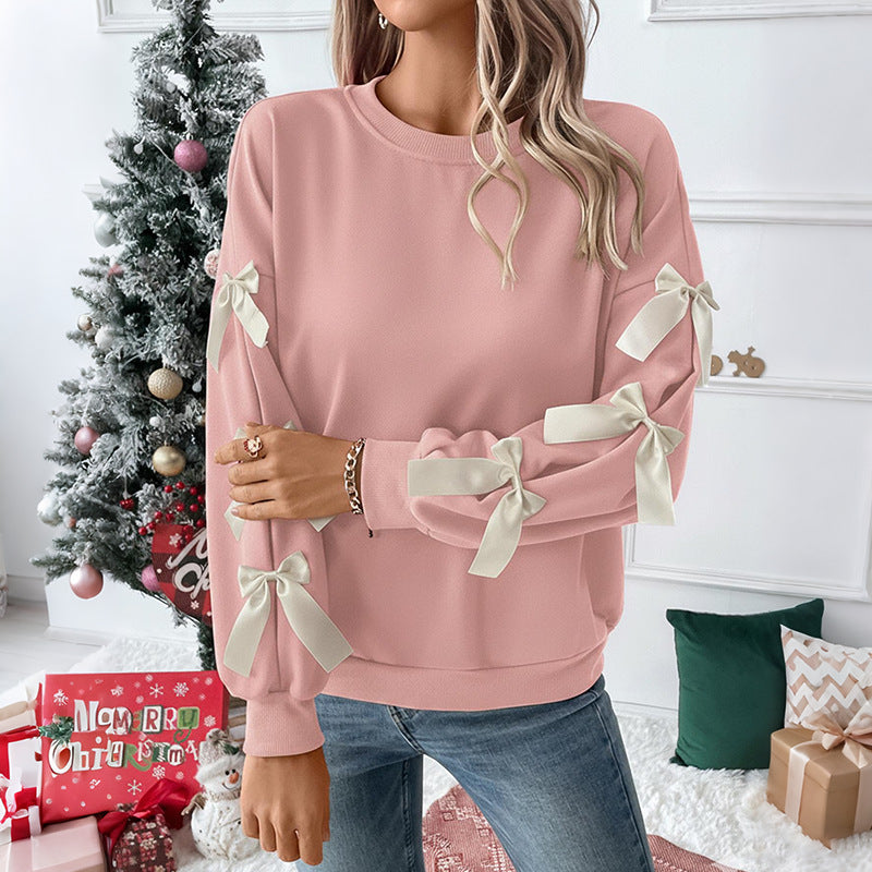 Damen Oversized Sweater mit Schleifendetails