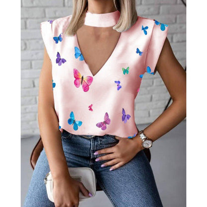 Damen mit V-Ausschnitt und Choker