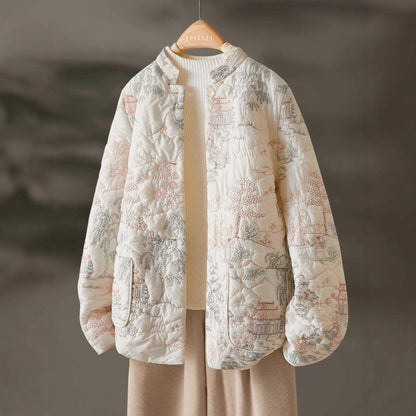 Damen Leichte Steppjacke mit Stickereien Eveloria - Eveloria