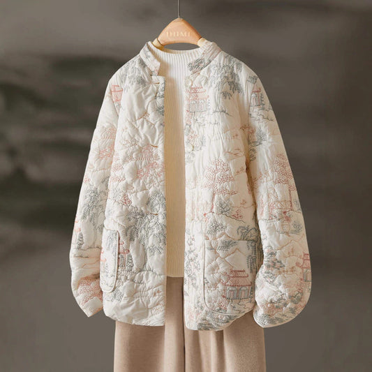Damen Leichte Steppjacke mit Stickereien Eveloria - Eveloria