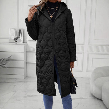 Damen Kapuzenjacke Langer Ärmel Elegante Steppung Eveloria