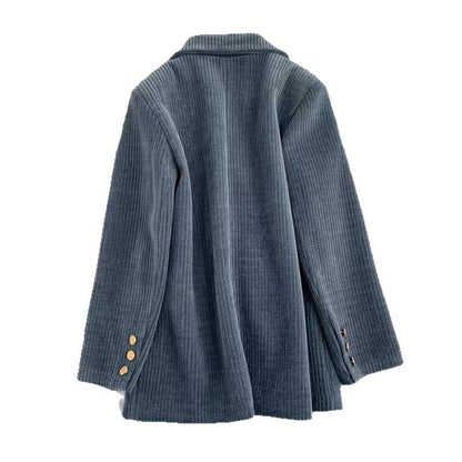Damen Cord-Blazer Elegant Hochwertig Braun