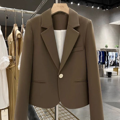 Damen Blazer Tailliert Schmal Revers Eveloria