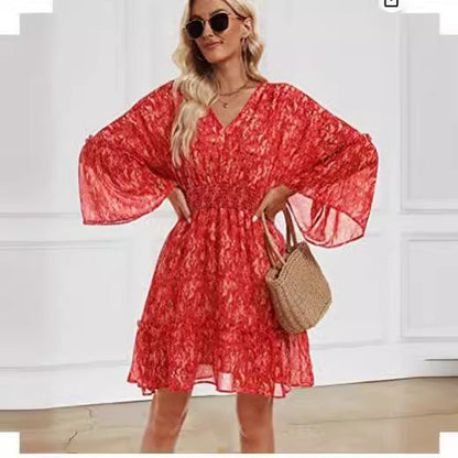 Damen Freizeitkleid Floralmuster Leicht