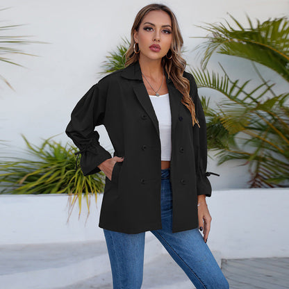 Damen Utility-Jacke Lässig Dekorative Knöpfe Eveloria