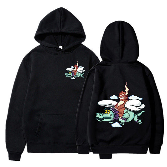 Damen Kapuzenpullover Grafikdesign Hochwertig Schwarz Eveloria - Eveloria