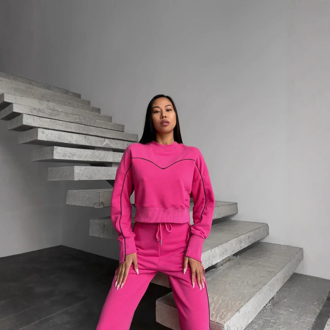 Damen Sportliches Lounge-Set Weites Design Seitenstreifen