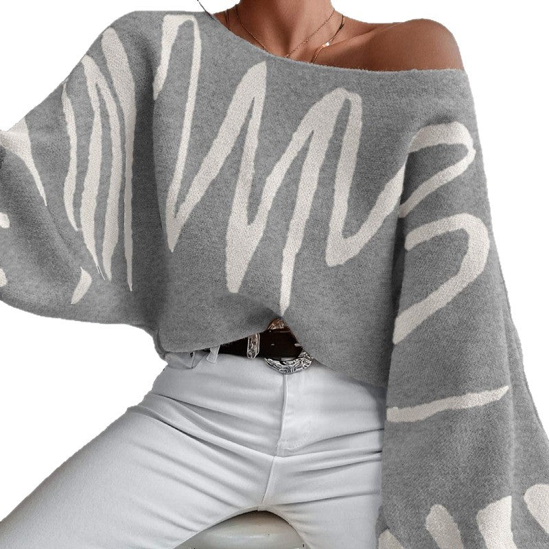 Damen Oversized Strickpullover Asymmetrisch Lässig Eveloria