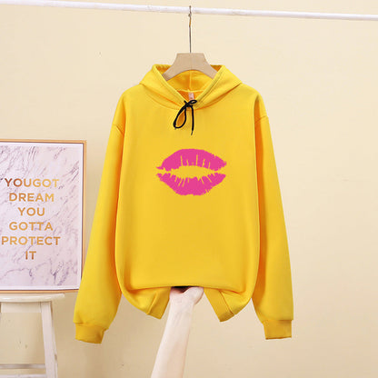 Damen Hoodie Lippenmotiv Eveloria