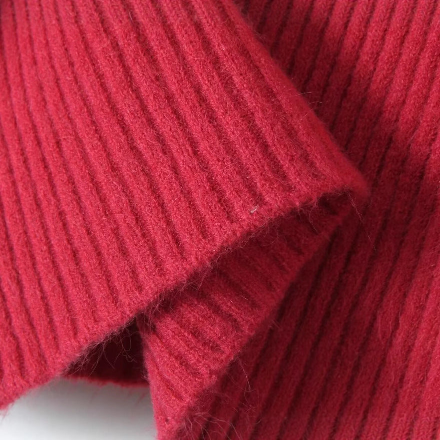 Damen Grobstrickpullover Stehkragen Eveloria