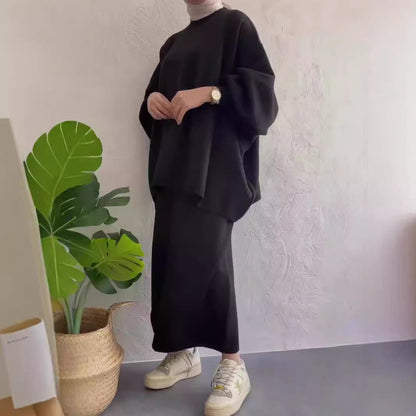 Damen Maxikleid Oversized Schnitt Elegant Eveloria