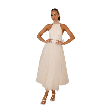 Damen Cocktailkleid Tüll Hochgeschlossen Eveloria
