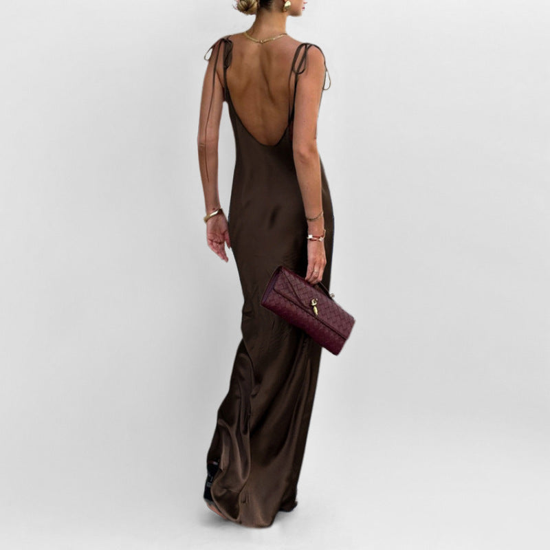 Damen Maxikleid Verstellbare Träger Eveloria