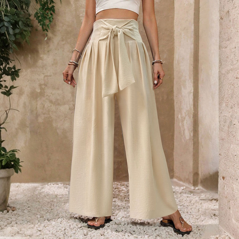 Damen Palazzo-Hosen Hochtailliert Bogen-Wickeldetails Eveloria - Eveloria