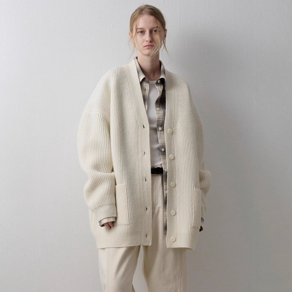 Damen Grobstrickcardigan Übergroße Ärmel Eveloria