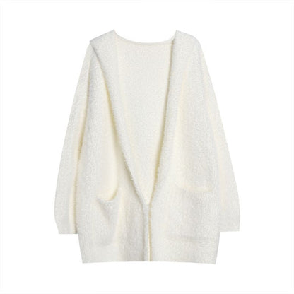 Damen Strickcardigan Flauschig Offener Schnitt Eveloria