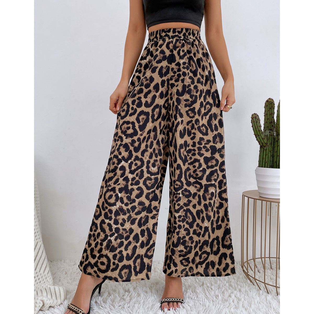 Damen Leoparden-Haremshose Elastisch Weite Eveloria - Eveloria