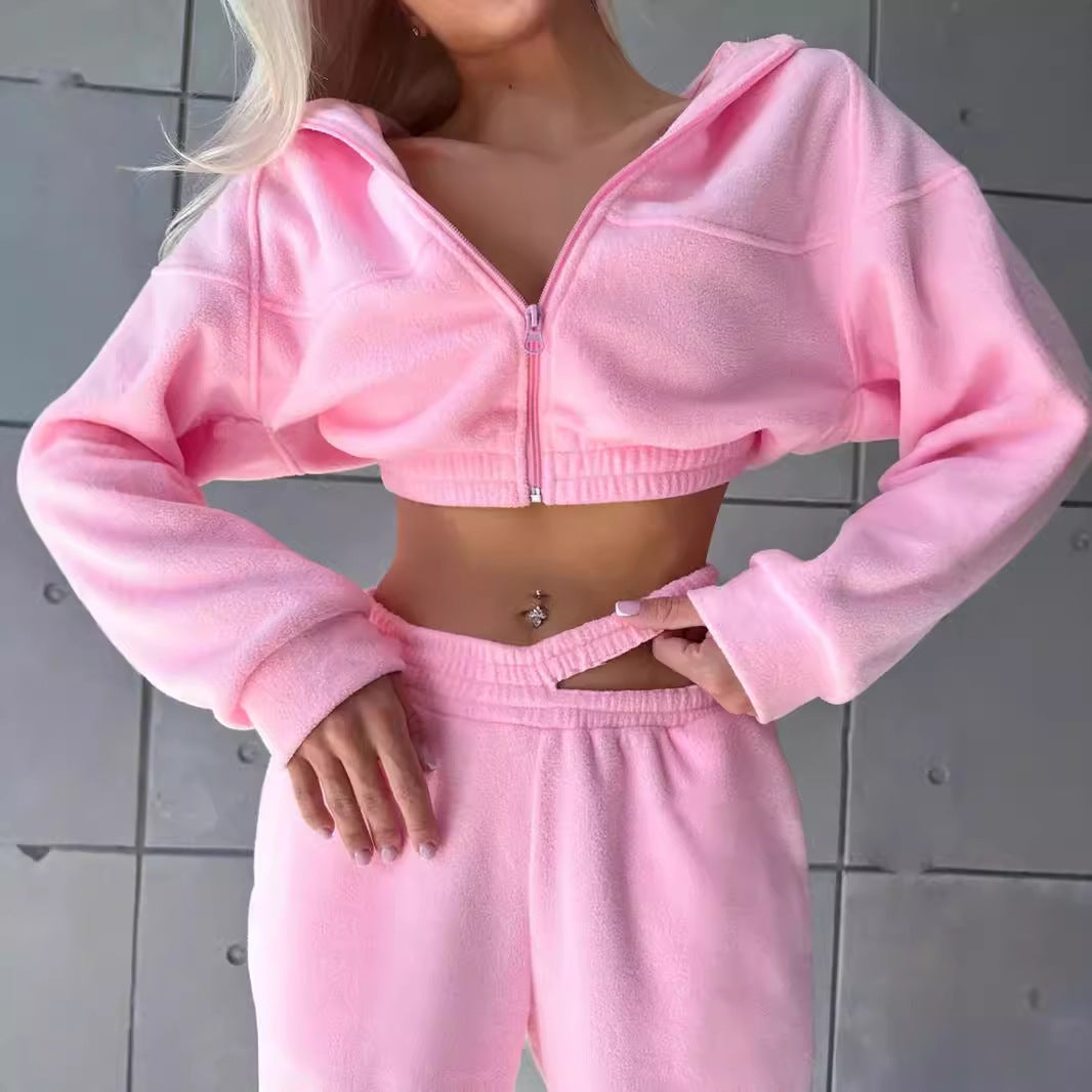 Damen Fleece-Loungewear-Set Kuschelig Grau Eveloria - Eveloria