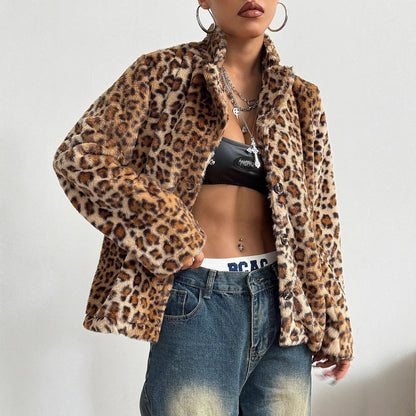 Damen Blazerjacke Leopardenmuster Eveloria