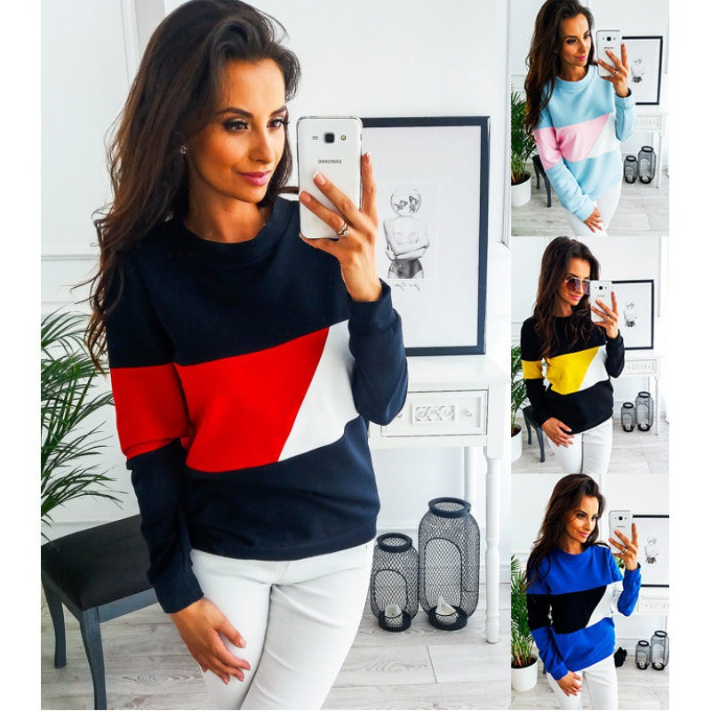 Damen Sweatshirt Farbblockdesign Lässig Grau - Eveloria