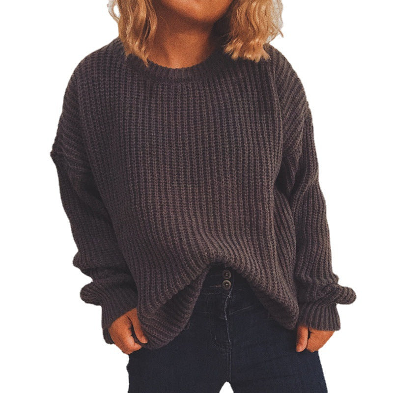 Damen Grobstrickpullover Oversized Lässig Eveloria