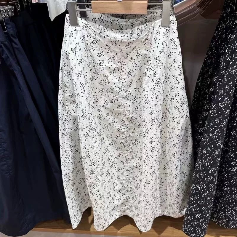 Damen Midirock Elastischer Bund Seitentaschen Eveloria