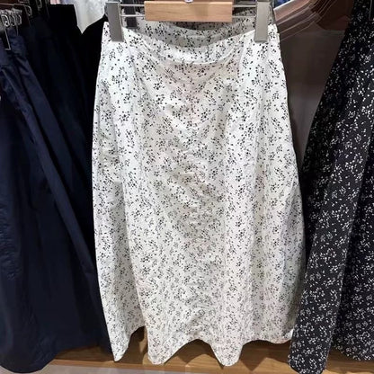 Damen Midirock Elastischer Bund Seitentaschen Eveloria